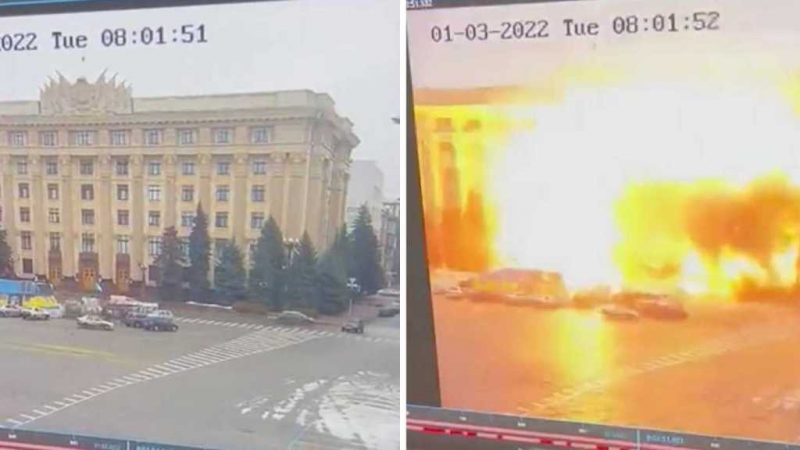 Video: la impresionante explosión del edificio del gobierno en Járkov, la 2ºciudad de Ucrania