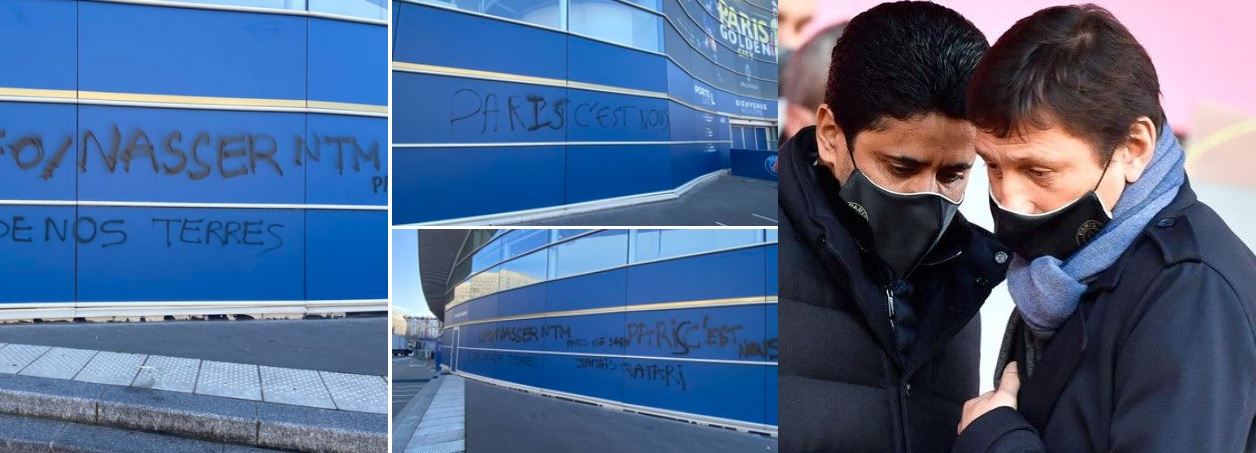 Tensión en PSG: el Parque de los Príncipes amaneció con pintadas intimidantes tras los abucheos a Neymar y Messi