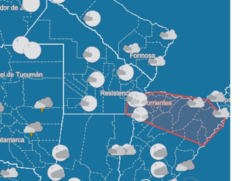 Alerta por tormentas para el este de la provincia