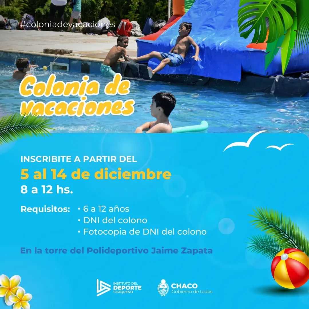 Abren las inscripciones para la Colonia de Vacaciones en el Jaime Zapata