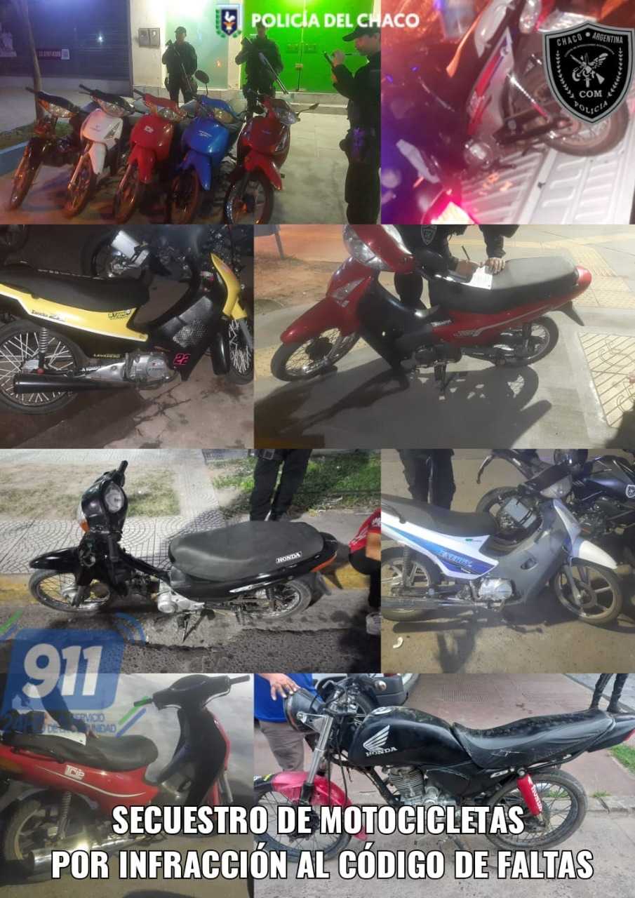 Policia secuestran más de 30 motos y demoran a 45 personas en varios operativos en Resistencia