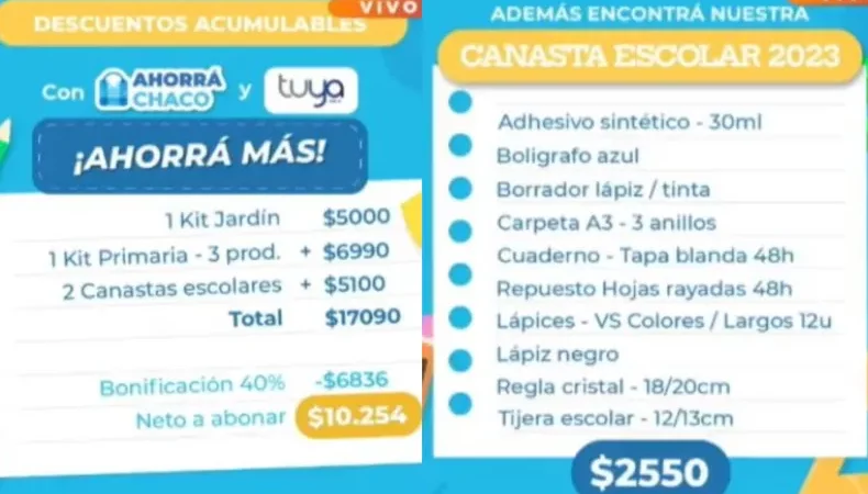 El gobierno presenta «Ahorra Chaco», con una canasta escolar de $ 2550 pesos