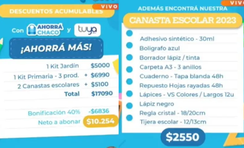 El gobierno presenta «Ahorra Chaco», con una canasta escolar de $ 2550 pesos