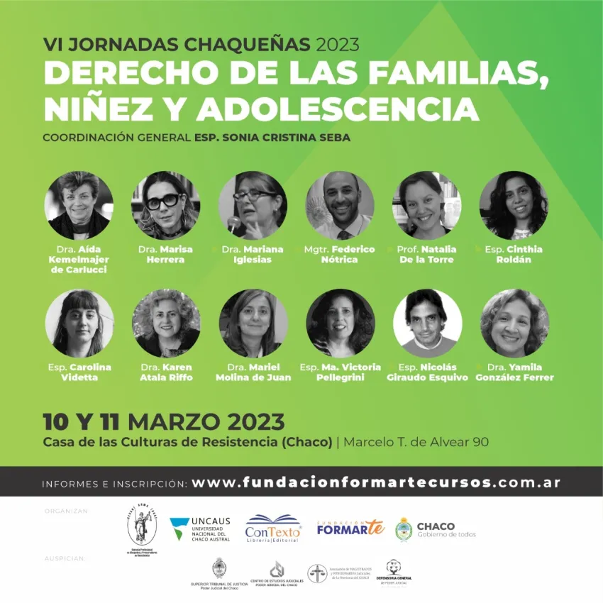 UNCAUS invita a participar de las «VI Jornadas Chaqueñas de Derecho de las Familias, Niñez y Adolescencia»
