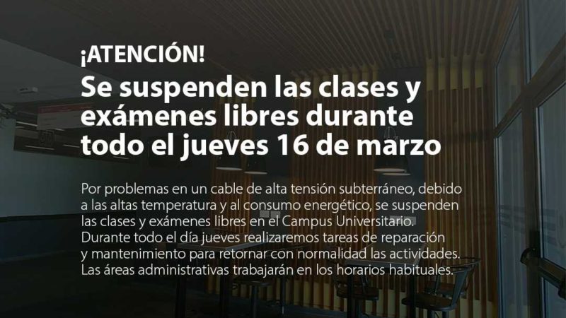 UNNE: La Facultad de Derecho suspende sus clases y exámenes por problemas con un cable de alta tensión