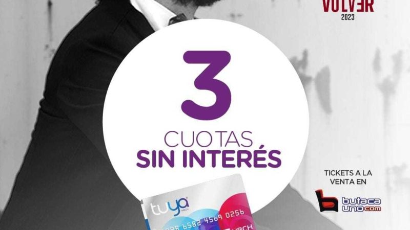 El show de Ricardo Arjona, podes pagarlo con tarjeta “Tuya” en tres cuotas sin interés