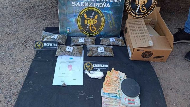 Saenz Peña: Detienen a sujeto con cocaina, marihuana y dinero en la rotonda de la ruta N° 16 y N° 95