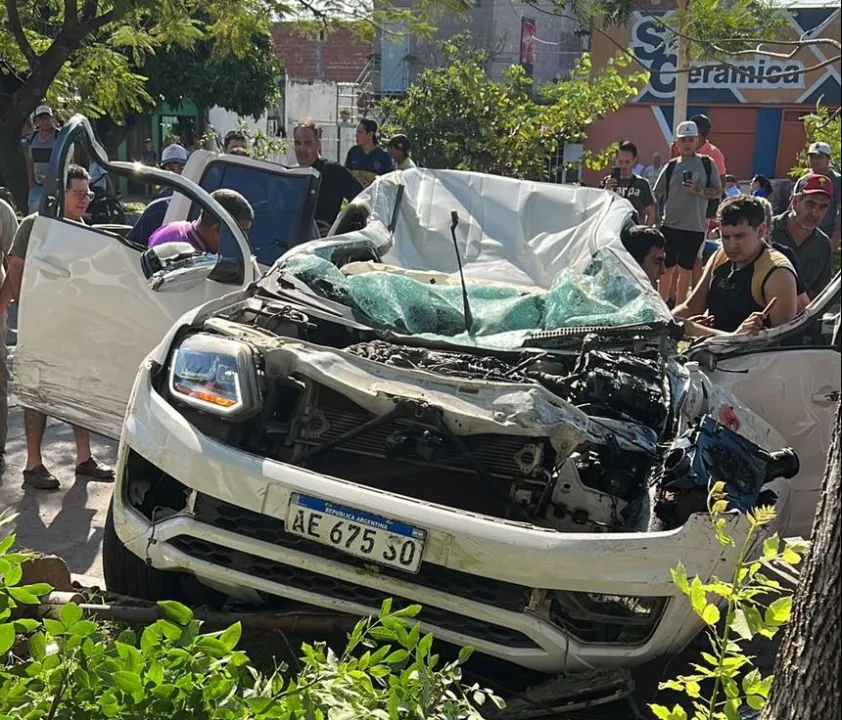 Tremendo accidente vial sobre avenida San Mart n en plena ma ana