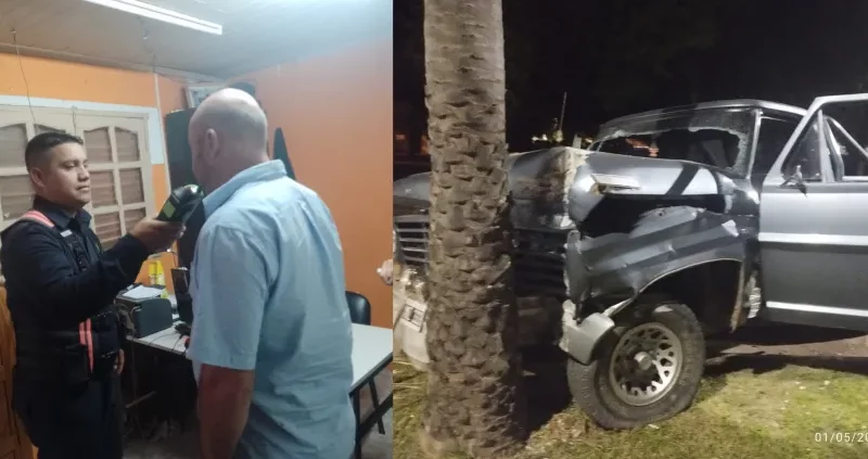Saenz Peña: Sujeto manejando alcoholizado, terminó impactando contra una palmera