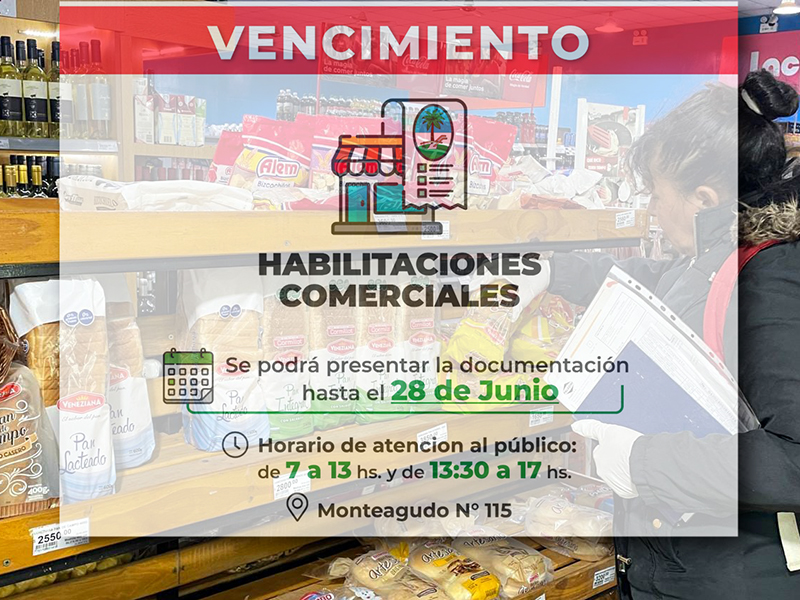 Hasta el 28 de junio tienen vigencia las habilitaciones comerciales provisorias otorgadas por la Municipalidad de Resistencia