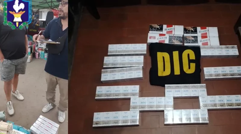 Desbaratan y secuestran puesto de venta callejera de cigarrillos de contrabando