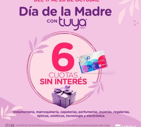 6 Cuotas sin intereses | Promociones para el Día de la Madre con tarjeta TUYA