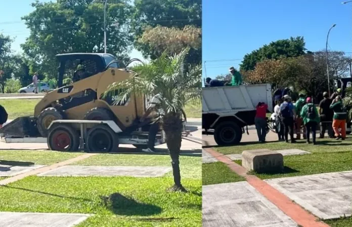 La Municipalidad de Resistencia ejecuta tareas de limpieza en el Parque de la Democracia