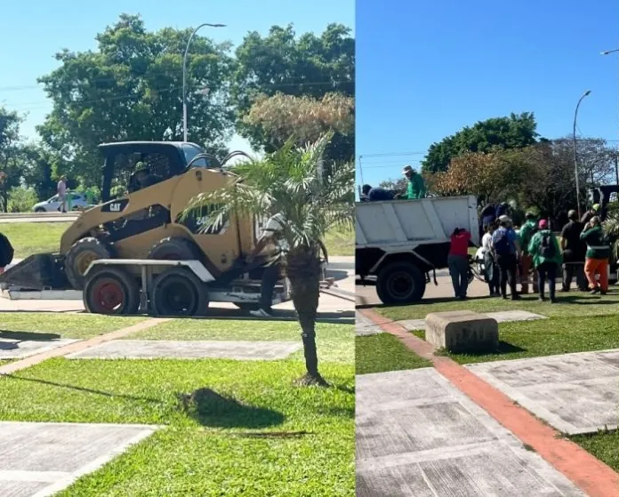 La Municipalidad de Resistencia ejecuta tareas de limpieza en el Parque de la Democracia