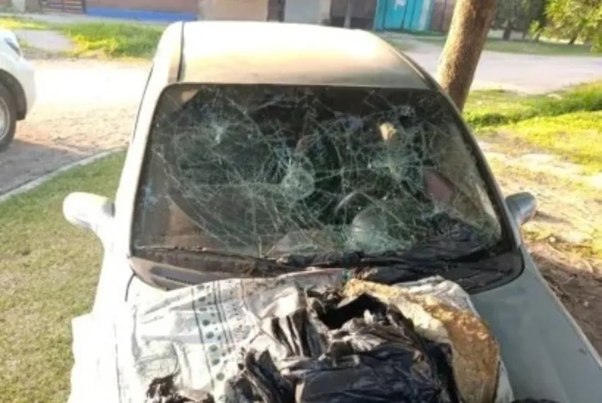 Su ex- pareja entró en ataque de ira y le destrozo el vehiculo: Está profuga