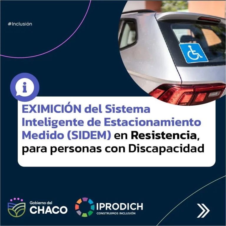 Las personas con discapacidad no pagarán el Estacionamiento Medido en Resistencia