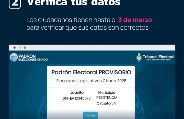 Ya está disponible el Padrón para las elecciones legislativas del 11 de mayo: Podes consultarlo aquí