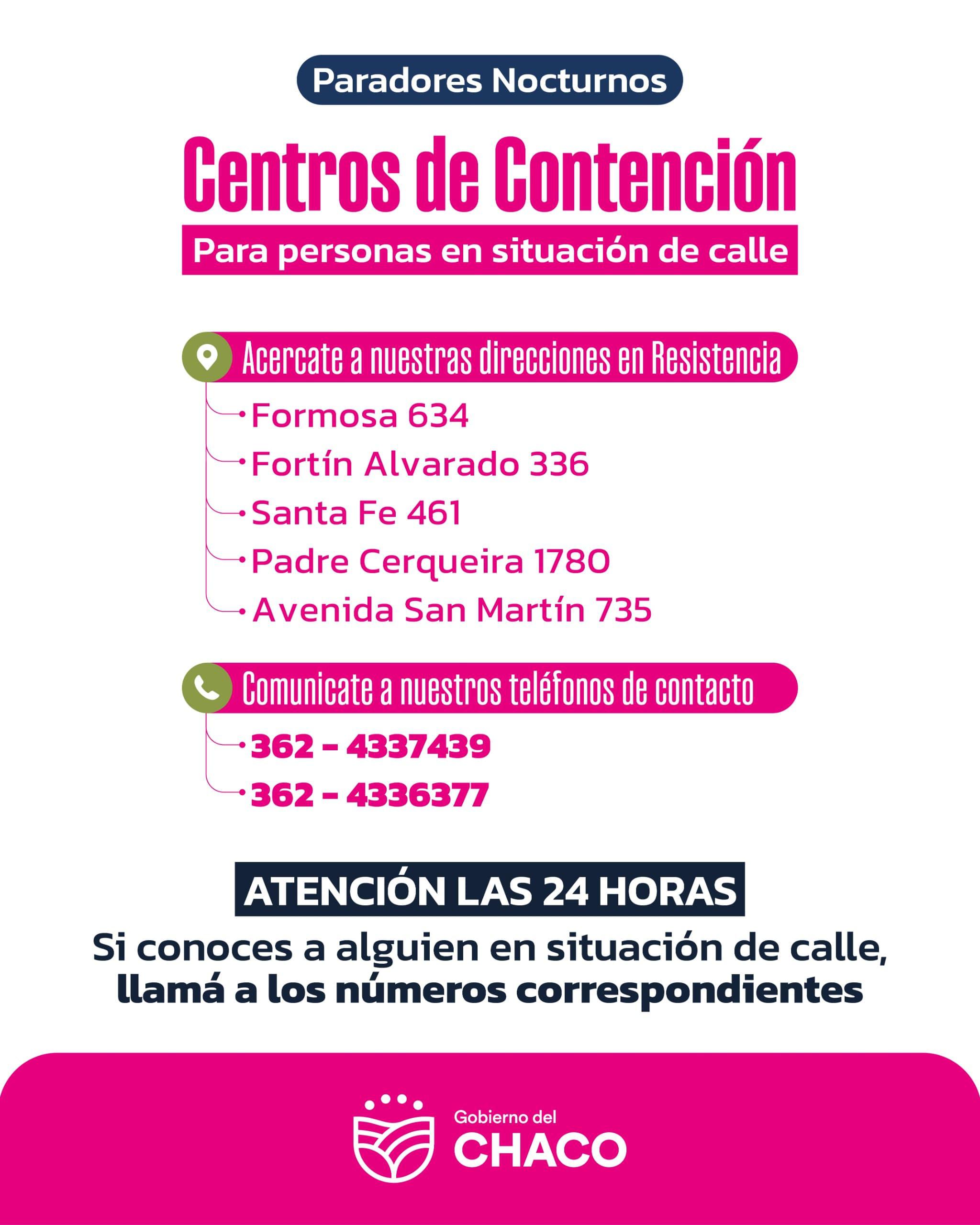Ante la llegada del frío extremo, el Ministerio de Desarrollo Humano, informa la ubicación de los centros contención integral para personas en situación de vulnerabilidad y/o en situación de calle