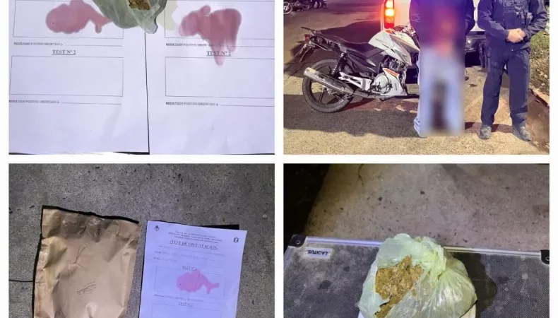 Lo detienen luego de huir e insultar y agredir a personal policial, con casi 100 grs. de marihuana en su poder