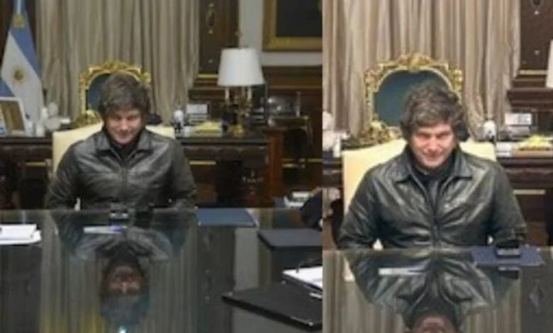 Polémica en torno al Milei «de cartón» con el que se habría montado las fotos de sus últimas reuniones de Gabinete