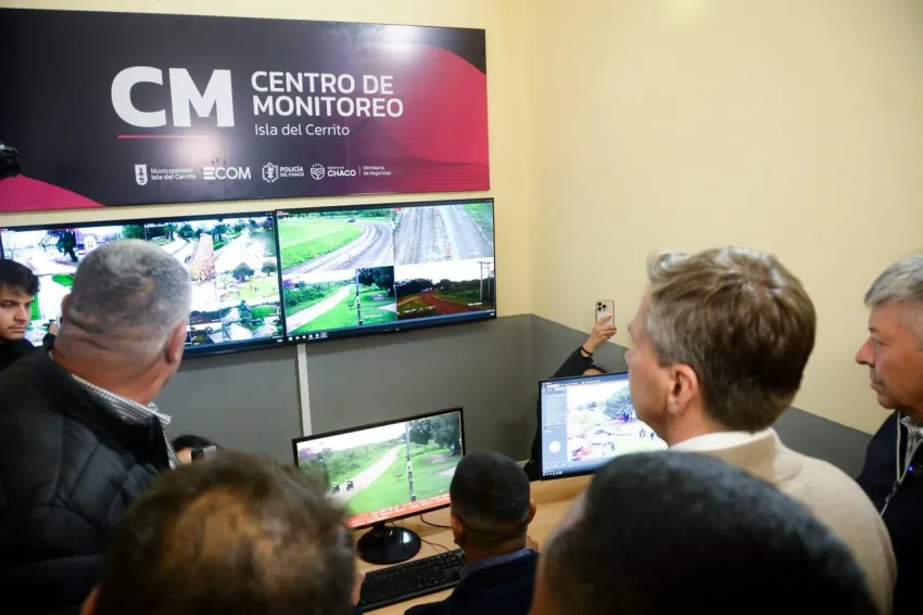 Zdero inauguró el nuevo Centro de Monitoreo de la Isla de Cerrito compuesto por cámaras nuevas, propiedad del municipio, y cámaras domo
