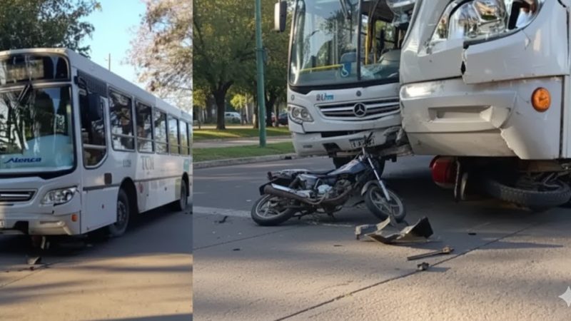 Grave siniestro vial en Resistencia: Dos jóvenes motociclistas luchan por su vida tras impactar contra un colectivo