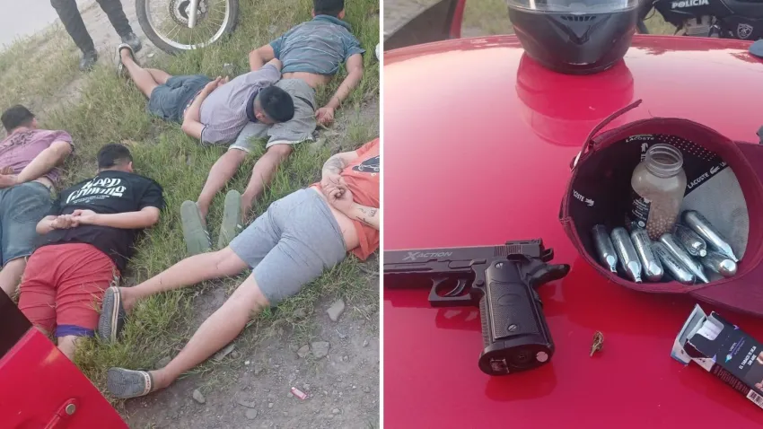 Usaron una pistola de aire comprimido para intimidar y amenazar a policías y terminaron todos presos