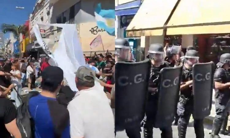 Ante el repudio general y fuerte manifestaciones en contra, Milei suspendió su caminata en Santa Fe y siguió de largo rumbo a Paraná