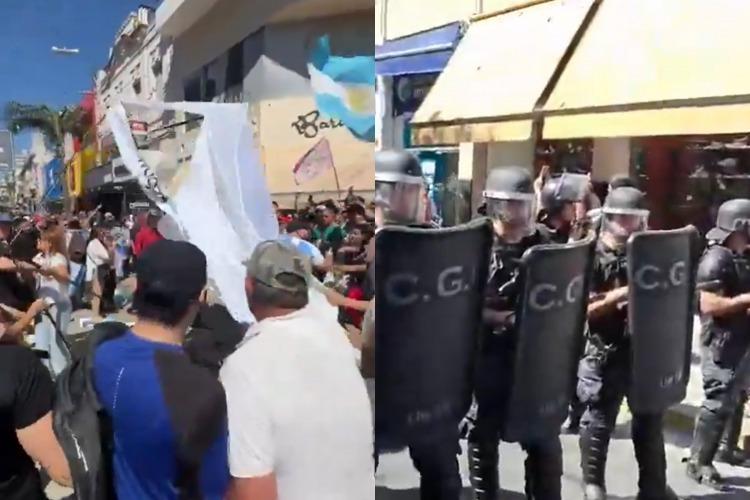 Ante el repudio general y fuerte manifestaciones en contra, Milei suspendió su caminata en Santa Fe y siguió de largo rumbo a Paraná