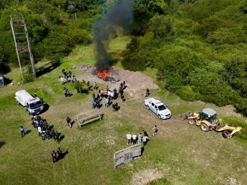 Siete policiales son detenidos por irregularidades en la quema de drogas  en Colonia Benítez