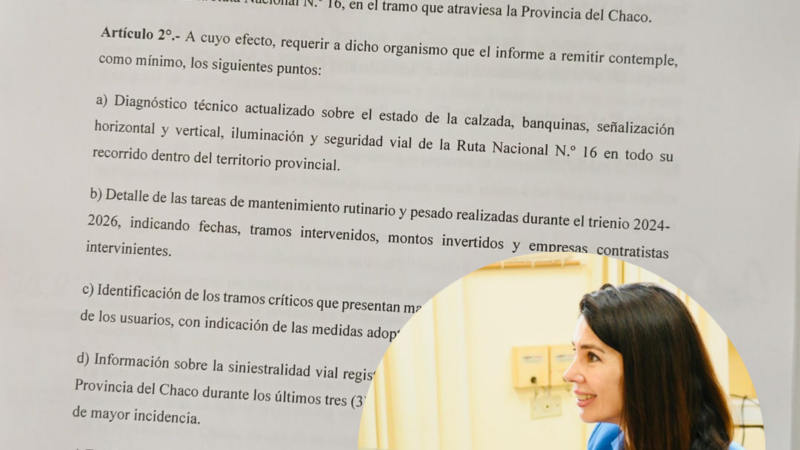 Katia Blanc exige respuestas urgentes ante el alarmante estado de las rutas chaqueñas
