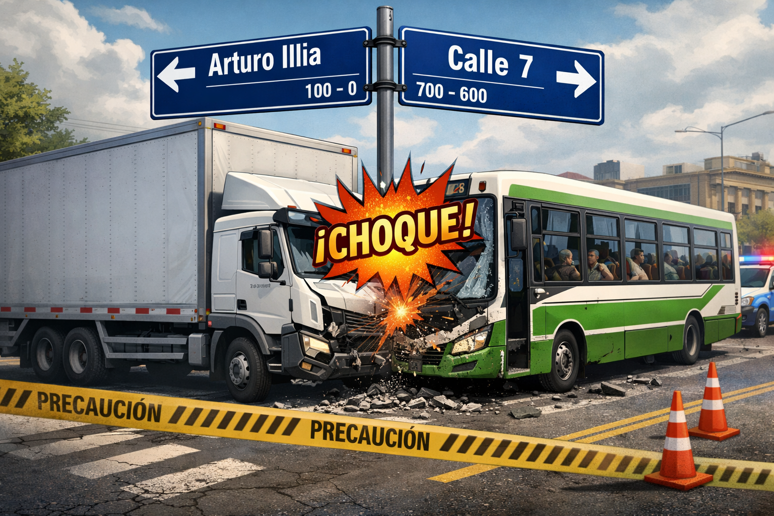 Grave accidente vial en Resistencia: un camión impactó contra un colectivo urbano