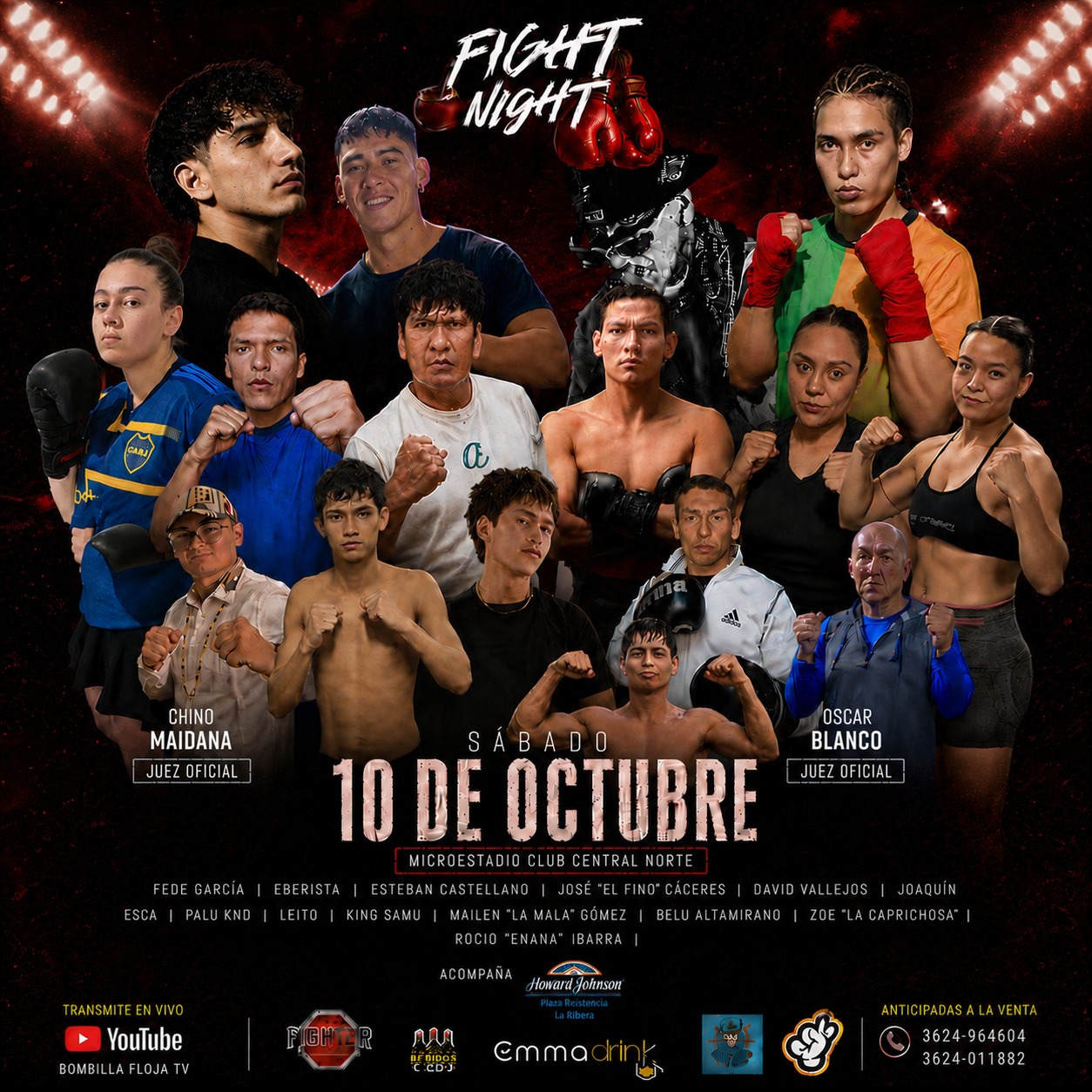 Se viene «Fight Night #1»: influencers, músicos y el «Chino» Maidana como juez en una noche histórica para el boxeo amateur chaqueño